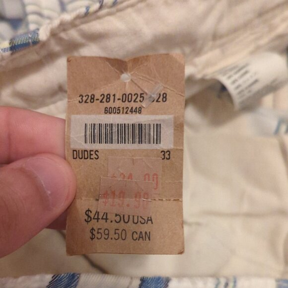 Hollister Mens 33 (measures 37x10) White Blue Plaid Cargo Shorts Button Fly - Picture 8 of 11